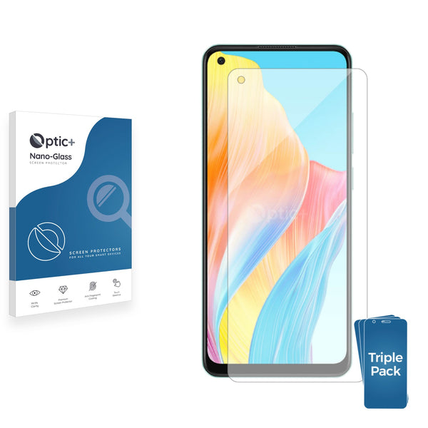 3pk Optic+ Nano Glass Screen Protectors for Oppo A78 4G