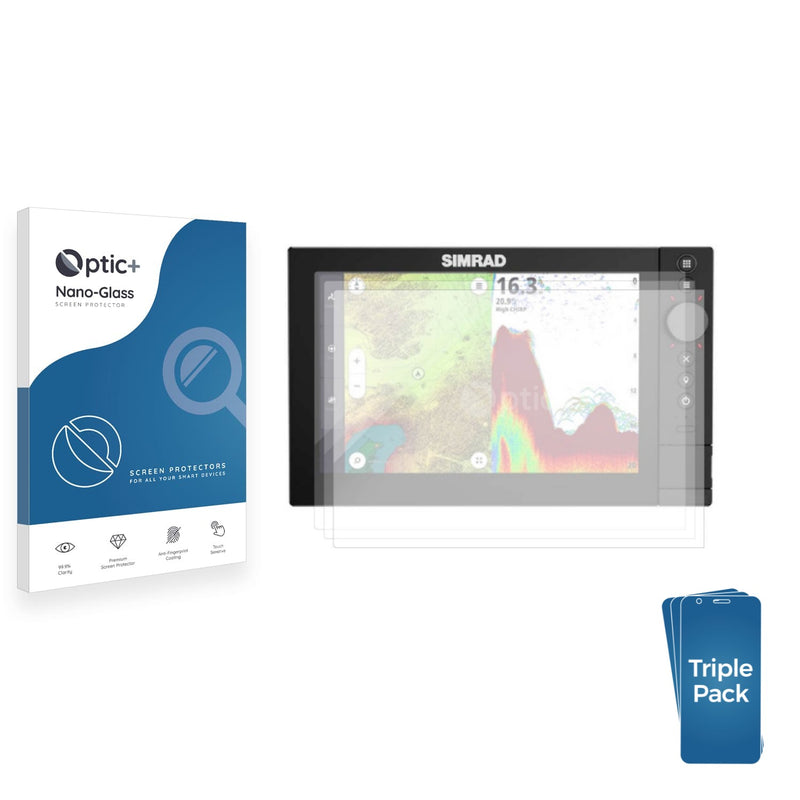 3-pack of Nano Glass screen protectors for Simrad NSS4