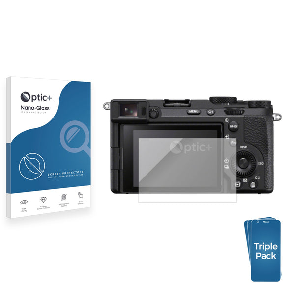 3pk Optic+ Nano Glass Screen Protectors for Sony Alpha 7C II (ILCE-7CM2)