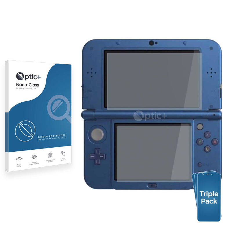 3pk Optic+ Nano Glass Screen Protectors for Nintendo New 3DS XL