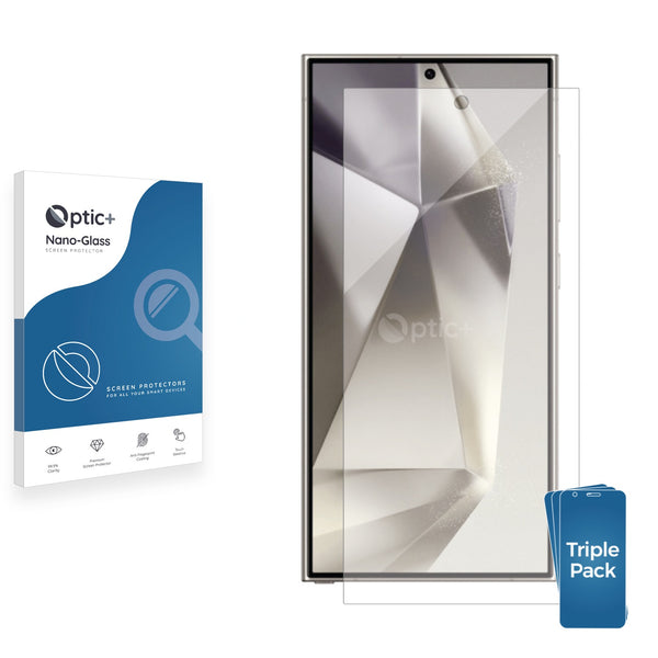 3pk Optic+ Nano Glass Screen Protectors for Samsung Galaxy S24 Ultra