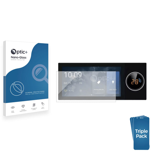 3pk Optic+ Nano Glass Screen Protectors for Tuya Smart Home System 6 Central Control Panel