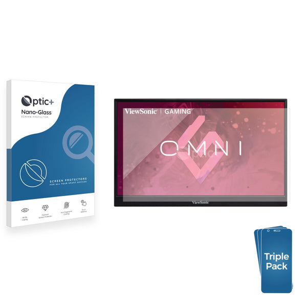 3pk Optic+ Nano Glass Screen Protectors for ViewSonic VX1755 17"  Portable Gaming Monitor