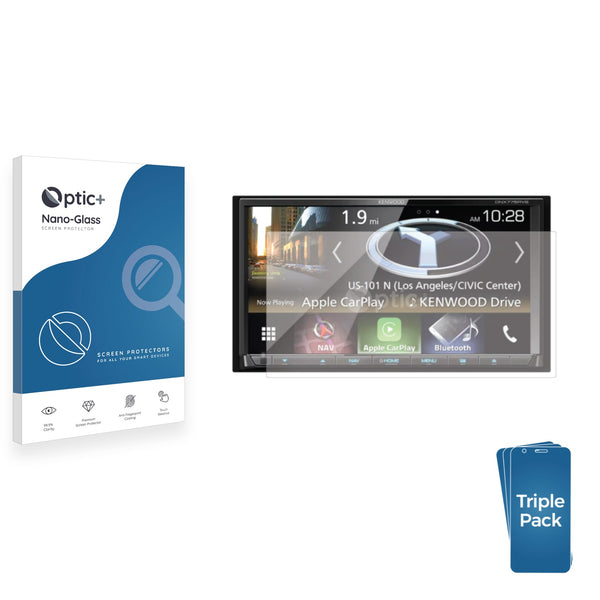 3pk Optic+ Nano Glass Screen Protectors for Kenwood DNX775RVS