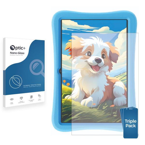 3pk Optic+ Nano Glass Screen Protectors for Oukitel OT6 Kids Tablet
