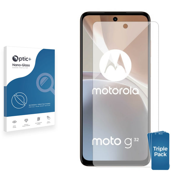 3pk Optic+ Nano Glass Screen Protectors for Motorola Moto G32