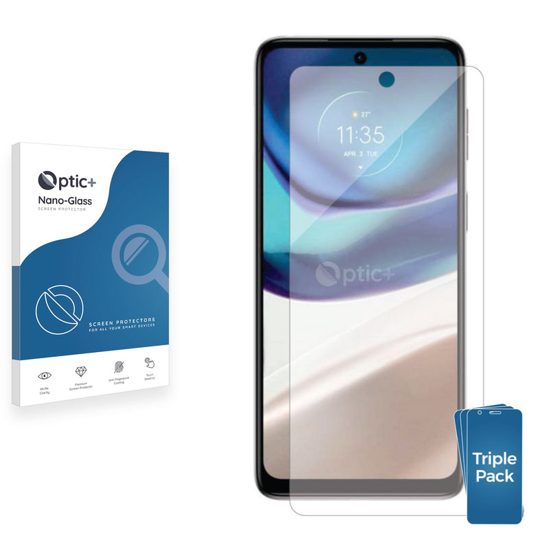 3pk Optic+ Nano Glass Screen Protectors for Motorola Moto G42