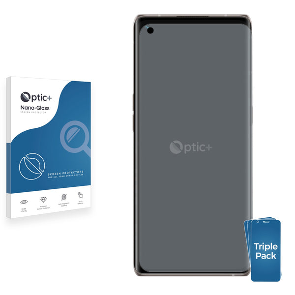 3pk Optic+ Nano Glass Screen Protectors for Oppo Find X3 Neo