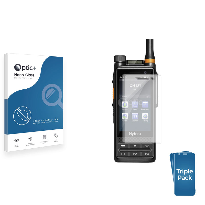 3-pack of Nano Glass screen protectors for Hytera PDC680