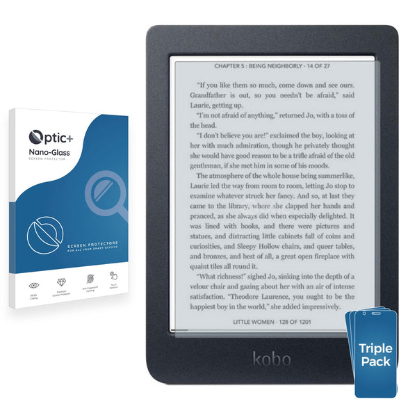 3pk Optic+ Nano Glass Screen Protectors for Kobo Nia