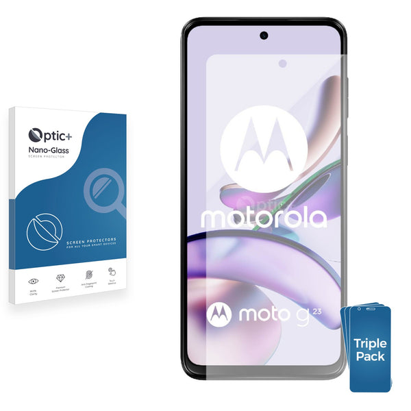 3pk Optic+ Nano Glass Screen Protectors for Motorola Moto G23
