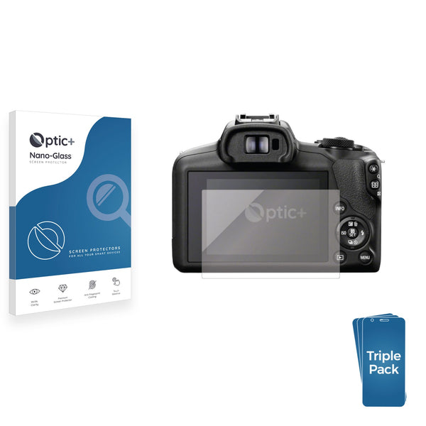 3pk Optic+ Nano Glass Screen Protectors for Canon EOS R100