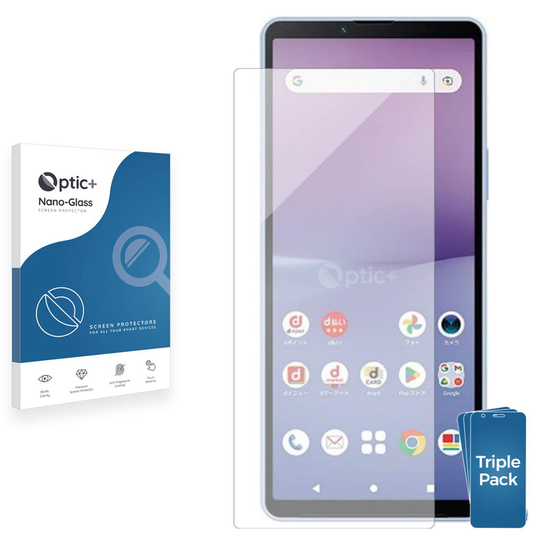 3pk Optic+ Nano Glass Screen Protectors for Sony Xperia 10 V