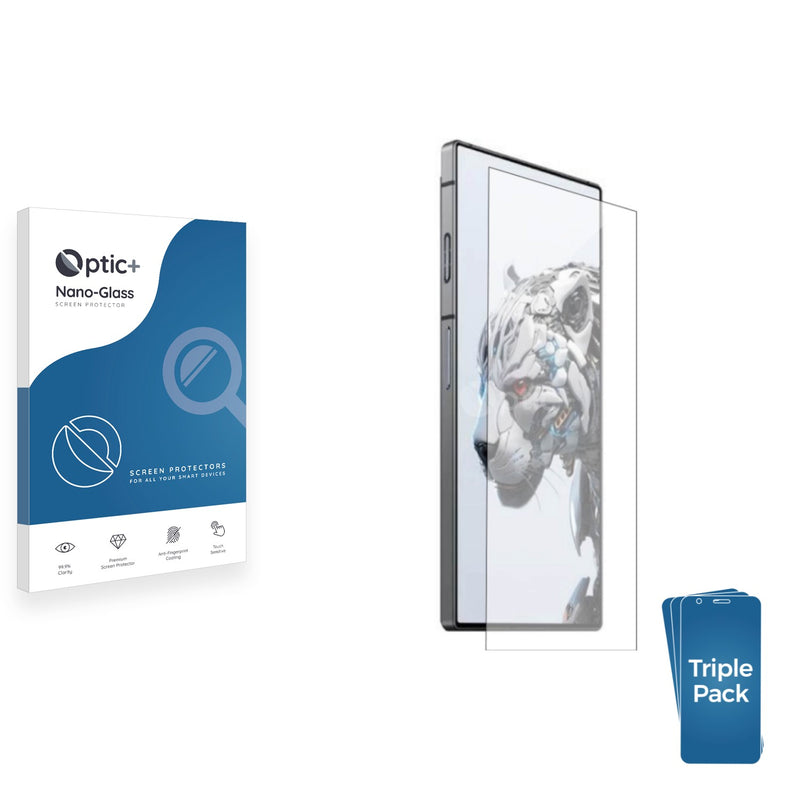 3pk Optic+ Nano Glass Screen Protectors for ZTE Nubia Red Magic 8S Pro