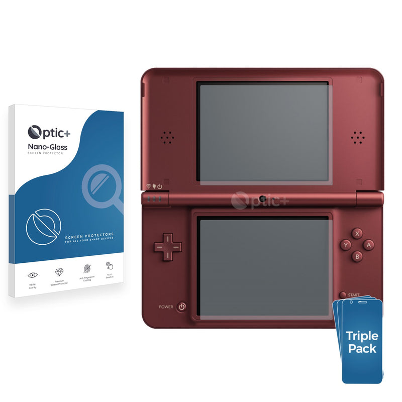 3pk Optic+ Nano Glass Screen Protectors for Nintendo DSi XL