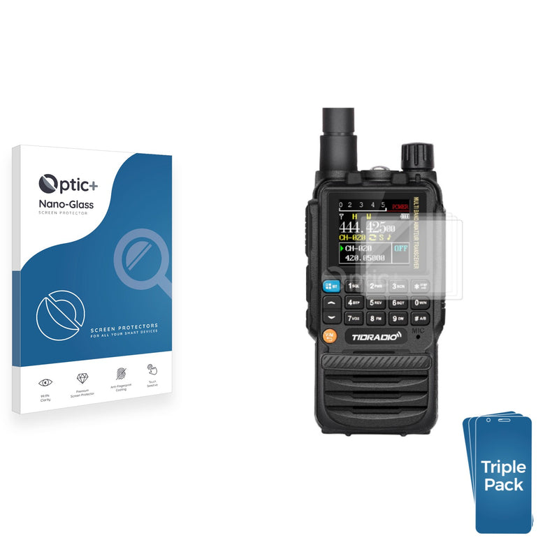 3-pack of Nano Glass screen protectors for Tidradio TD-H3