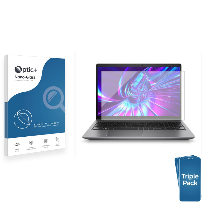 3pk Optic+ Nano Glass Screen Protectors for HP Zbook Power 15 G9