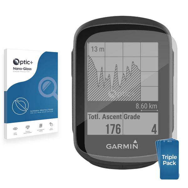 3pk Optic+ Nano Glass Screen Protectors for Garmin Edge 130