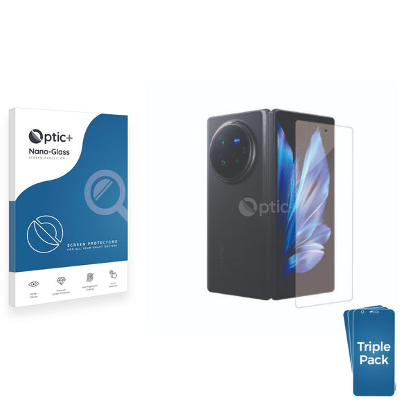 3pk Optic+ Nano Glass Screen Protectors for Vivo X Fold3