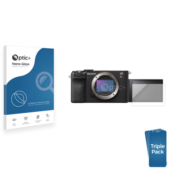3pk Optic+ Nano Glass Screen Protectors for Sony Alpha 7CR