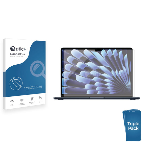 3pk Optic+ Nano Glass Screen Protectors for Apple MacBook Air 13" M3 2024