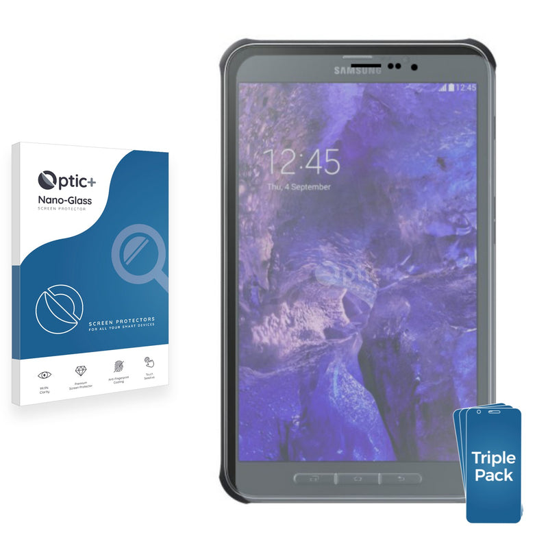 3pk Optic+ Nano Glass Screen Protectors for Samsung Galaxy Tab Active SM-T365