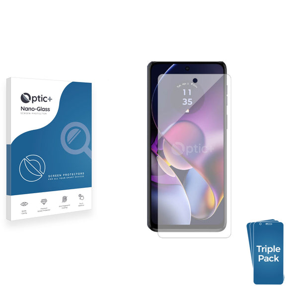 3pk Optic+ Nano Glass Screen Protectors for Motorola Moto G54