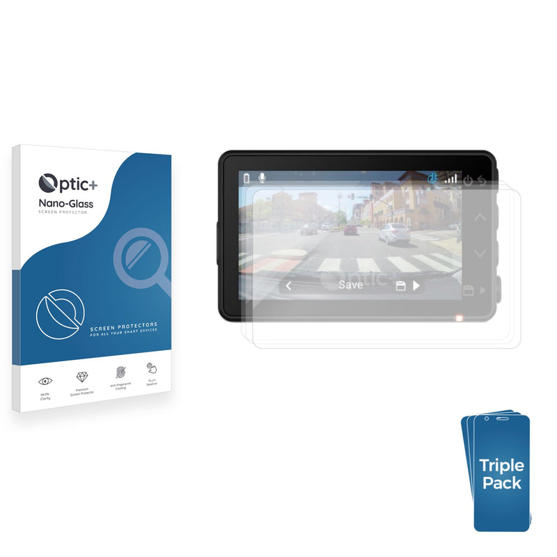 3-pack of Nano Glass screen protectors for Garmin Dash Cam X110