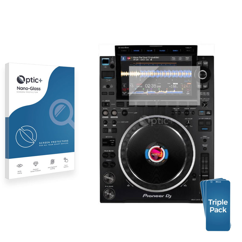 3pk Optic+ Nano Glass Screen Protectors for Pioneer CDJ 3000 (Kreis)