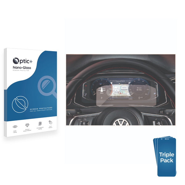 3pk Optic+ Nano Glass Screen Protectors for Volkswagen Active Info Display T-Roc