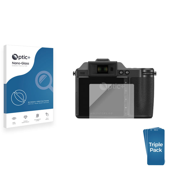 3pk Optic+ Nano Glass Screen Protectors for Hasselblad X2D 100C