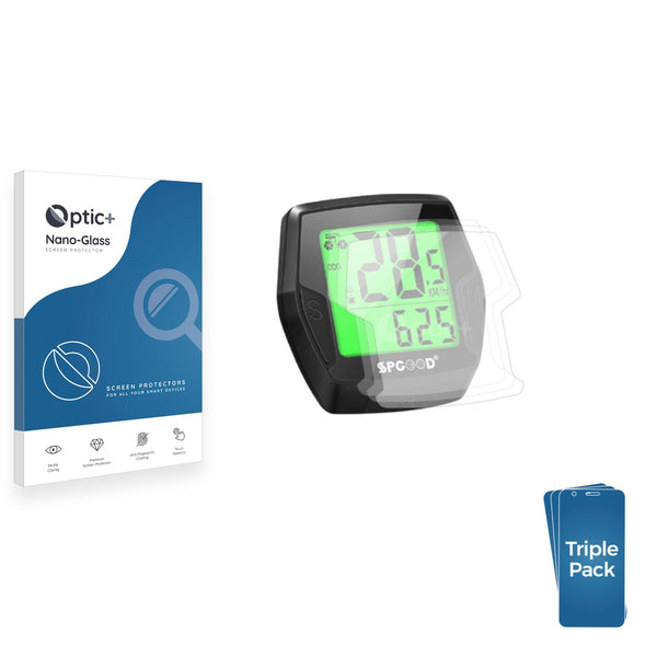 3-pack of Nano Glass screen protectors for SPGOOD Fahrradcomputer 1.7