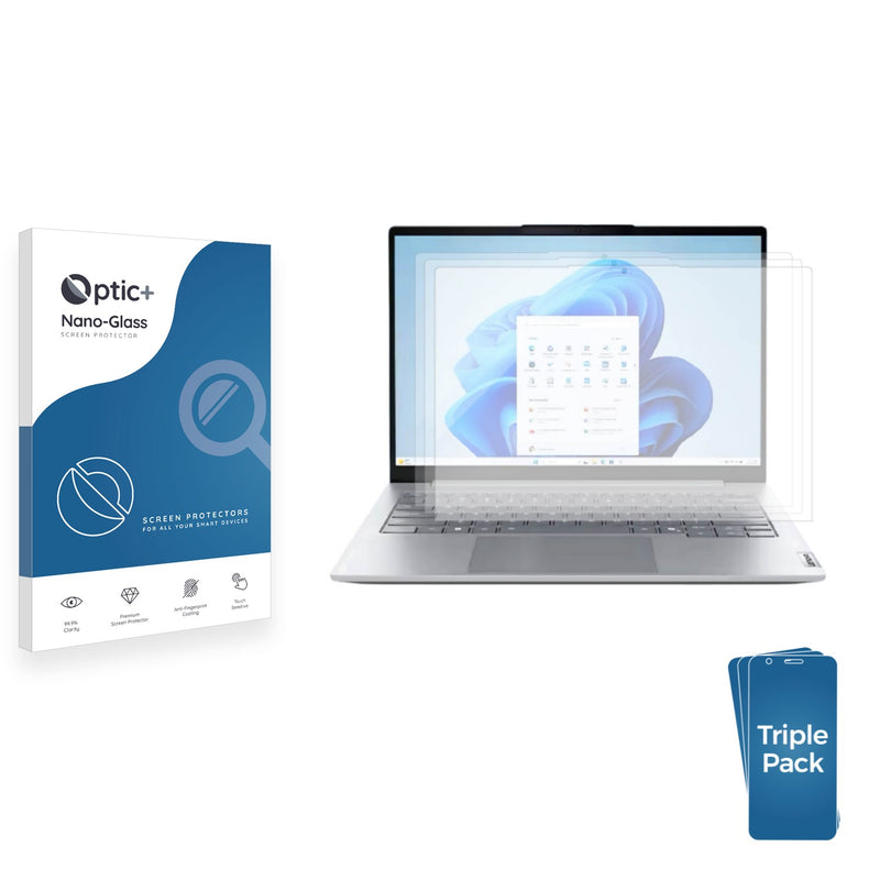 3-pack of Nano Glass screen protectors for Lenovo ThinkBook 14 Gen 8