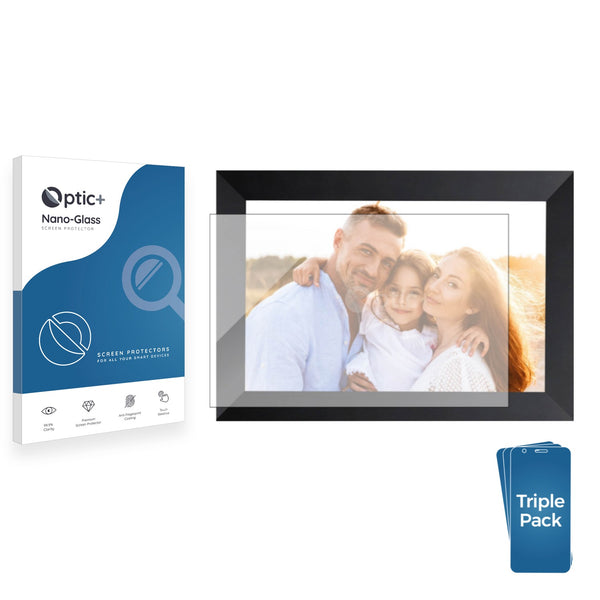 3pk Optic+ Nano Glass Screen Protectors for Aeezo 15.6" Digital Photo Frame