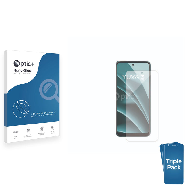 3pk Optic+ Nano Glass Screen Protectors for Lava Yuva 3