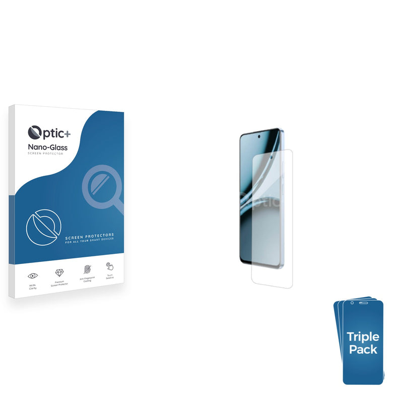 3pk Optic+ Nano Glass Screen Protectors for realme Narzo 70