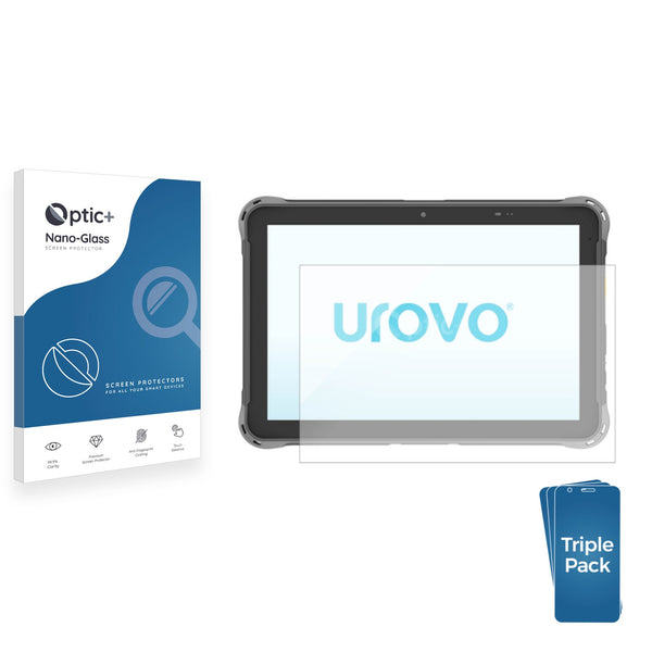 3pk Optic+ Nano Glass Screen Protectors for Urovo P8100P 10 Tablet