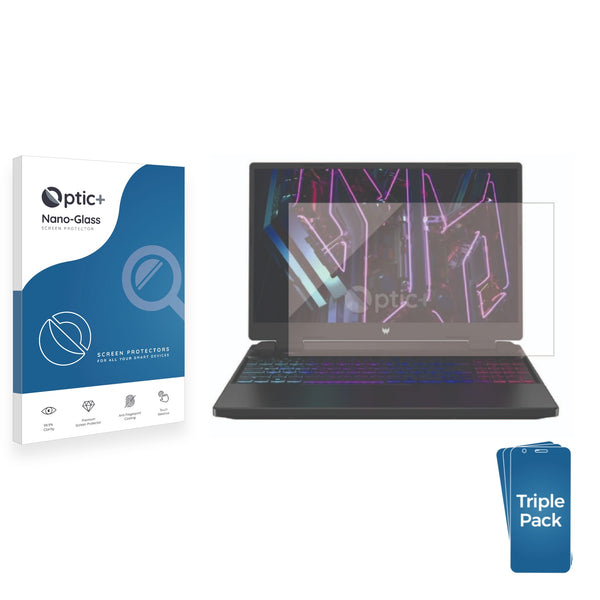 3pk Optic+ Nano Glass Screen Protectors for Acer Predator Helios Neo 16"