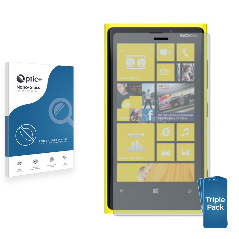 3pk Optic+ Nano Glass Screen Protectors for Nokia Lumia 920