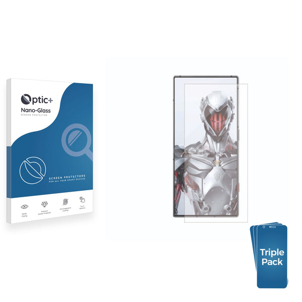 3pk Optic+ Nano Glass Screen Protectors for ZTE Nubia Red Magic 8 Pro