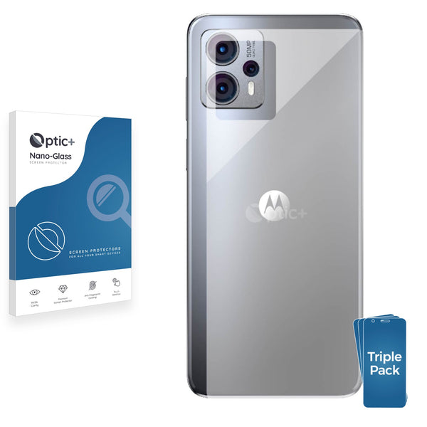 3pk Optic+ Nano Glass Rear Protectors for Motorola Moto G23 (Back)