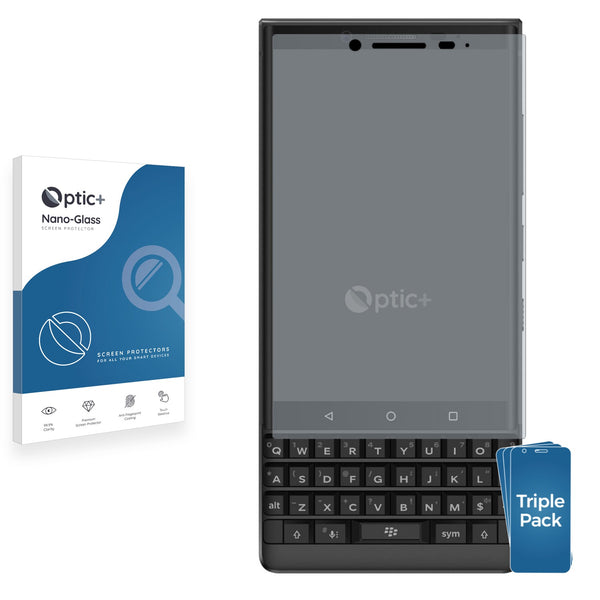 3pk Optic+ Nano Glass Screen Protectors for BlackBerry Key2