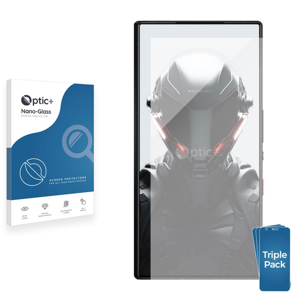 3pk Optic+ Nano Glass Screen Protectors for ZTE Nubia Red Magic 9 Pro+
