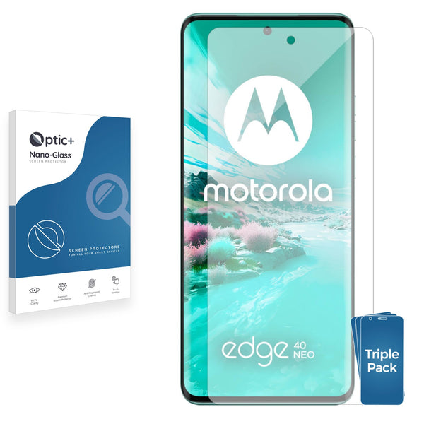 3pk Optic+ Nano Glass Screen Protectors for Motorola Edge 40 Neo