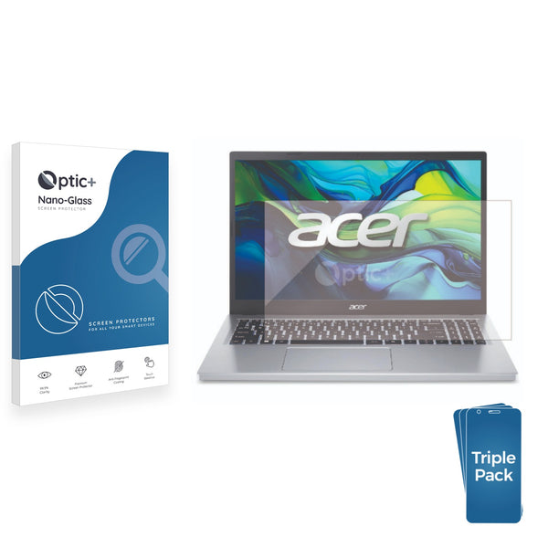 3pk Optic+ Nano Glass Screen Protectors for Acer Aspire Go 15
