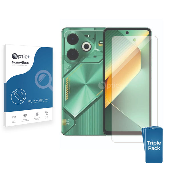 3pk Optic+ Nano Glass Screen Protectors for Tecno Pova 6 Neo