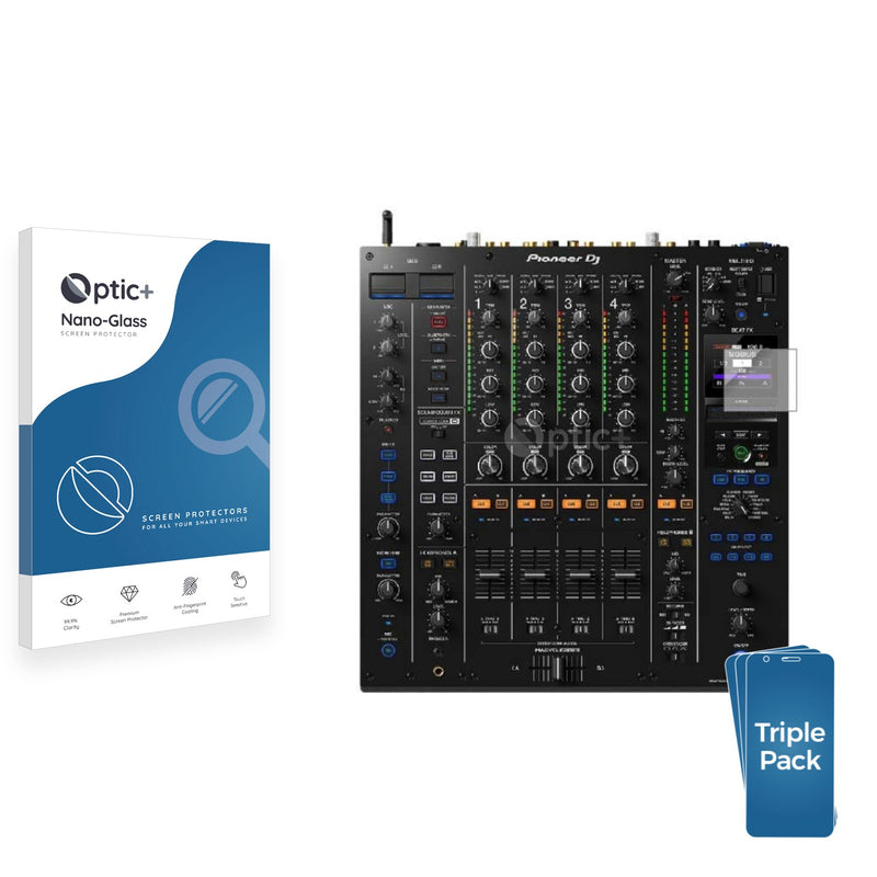 3pk Optic+ Nano Glass Screen Protectors for Pioneer DJM A9