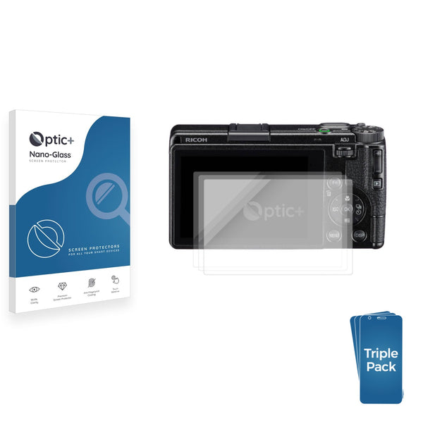 3-pack of Nano Glass screen protectors for Ricoh GR IV 2025
