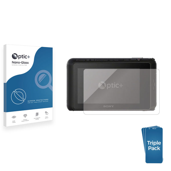 3pk Optic+ Nano Glass Screen Protectors for Sony Cyber-Shot DSC-TX20