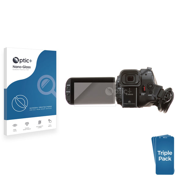 3pk Optic+ Nano Glass Screen Protectors for Canon Vixia HF G70